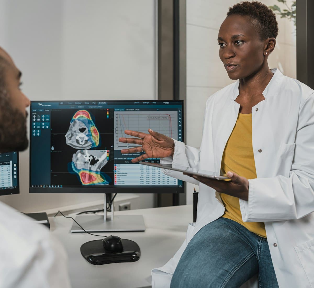 A patient at a health check-up centre
